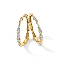 True Origin 14K Yellow Gold 1.20 Carat Lab Grown Diamond VS+ F+ Hoop Complete Earrings view 5