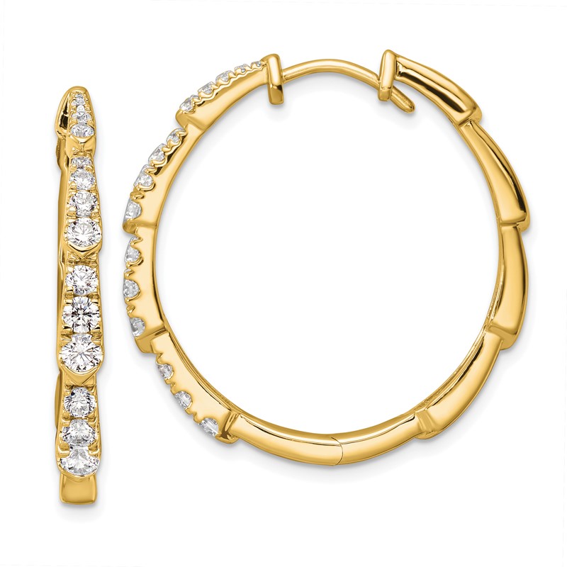 True Origin 14k 1 1/5 carat Lab Grown Diamond VS DEF Fancy Hoop Earrings