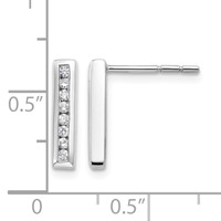 14K White Gold 0.17 Carat Lab Grown Diamond VS SI+ G+ Complete Vertical Bar Post Earrings view 4