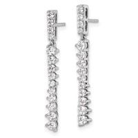 14K White Gold 1 Carat Lab Grown Diamond VS SI+ G+ Complete Dangle Post Earrings view 2