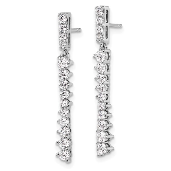 14k White Gold 1 carat Lab Grown Diamond VS/SI+ G+ Complete Dangle Post Earrings