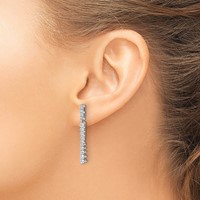 14K White Gold 1 Carat Lab Grown Diamond VS SI+ G+ Complete Dangle Post Earrings view 3