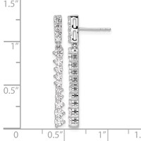 14K White Gold 1 Carat Lab Grown Diamond VS SI+ G+ Complete Dangle Post Earrings view 4