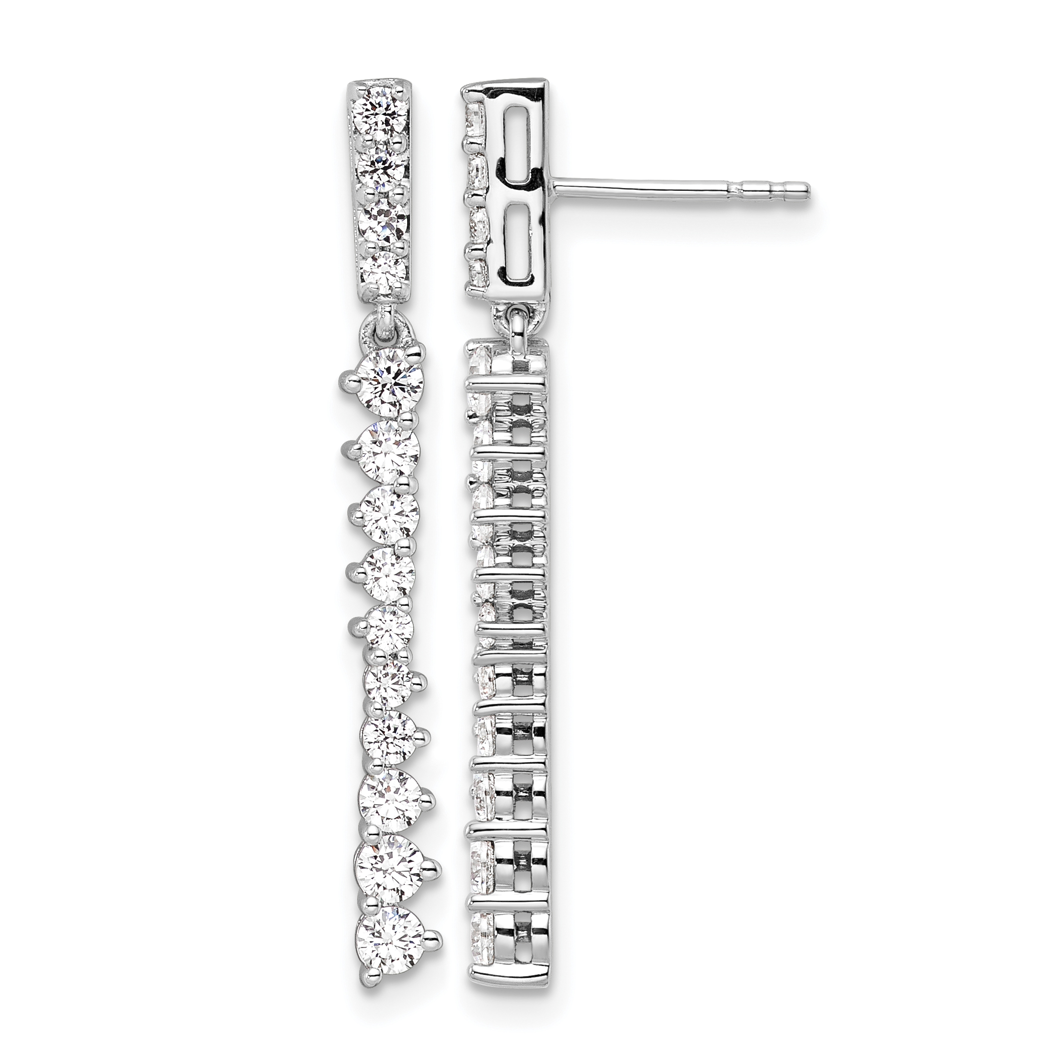 14k White Gold 1 carat Lab Grown Diamond VS/SI+ G+ Complete Dangle Post Earrings (EM9648-100-WLG)