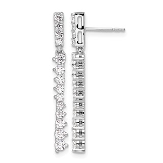 14k White Gold 1 carat Lab Grown Diamond VS/SI+ G+ Complete Dangle Post Earrings