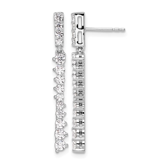 14k White Gold 1 carat Lab Grown Diamond VS/SI+ G+ Complete Dangle Post Earrings