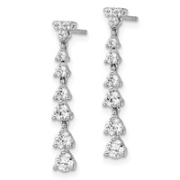 14K White Gold 1 Carat Lab Grown Diamond VS SI+ G+ Complete Dangle Post Earrings view 2