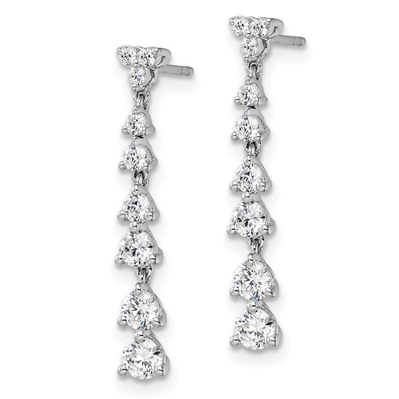 14k White Gold 1 carat Lab Grown Diamond VS/SI+ G+ Complete Dangle Post Earrings