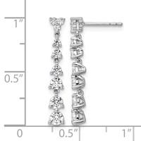 14K White Gold 1 Carat Lab Grown Diamond VS SI+ G+ Complete Dangle Post Earrings view 4