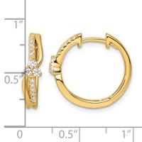14K Yellow Gold 0.33 Carat Lab Grown Diamond VS SI+ G+ Complete Fashion Hinged Hoop Earrings view 4