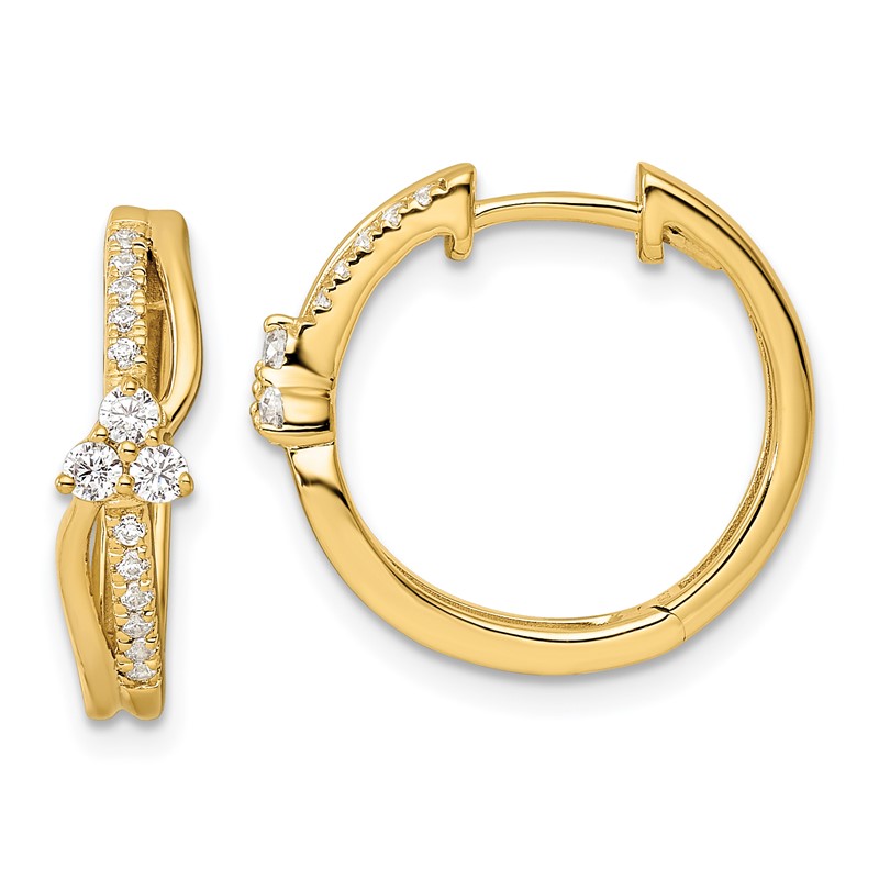 14k 1/3 carat Lab Grown Diamond VS/SI+ G+ Complete Fashion Hinged Hoop Earrings
