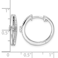 14K White Gold 0.38 Carat Lab Grown Diamond VS SI+ G+ Complete Fashion Hinged Hoop Earrings view 4