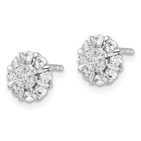 14K White Gold 0.50 Carat Lab Grown Diamond VS SI+ G+ Complete Halo Post Earrings view 2