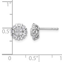 14K White Gold 0.50 Carat Lab Grown Diamond VS SI+ G+ Complete Halo Post Earrings view 4