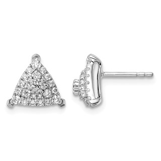 14k White Gold 1/2 carat Lab Grown Diamond VS/SI+ G+ Complete Triangle Cluster Post Earrings