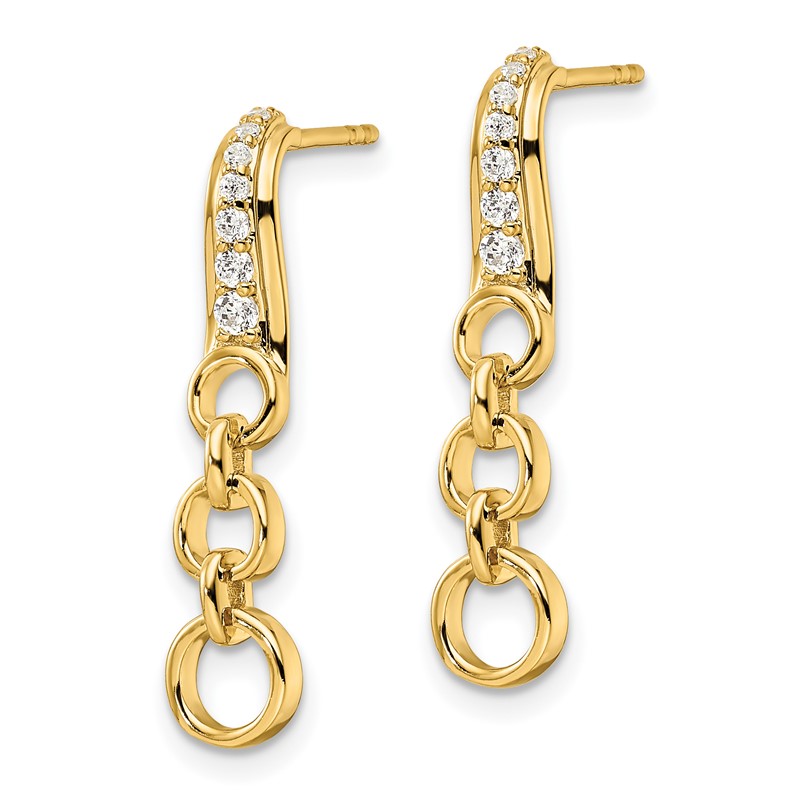 14k 1/8 carat Lab Grown Diamond VS/SI+ G+ Post Dangle Earrings