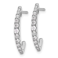 True Origin 14K White Gold 0.50 Carat Lab Grown Diamond VS+ F+ J-Hoop Complete Earrings view 2