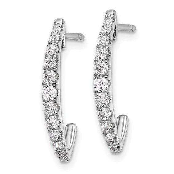 True Origin Lab Grown Diamond J-Hoop Earrings