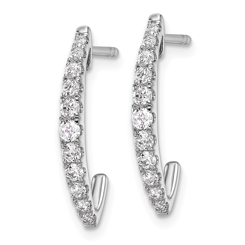 True Origin 14k White Gold 1/2 carat Lab Grown Diamond VS DEF J-Hoop Earrings