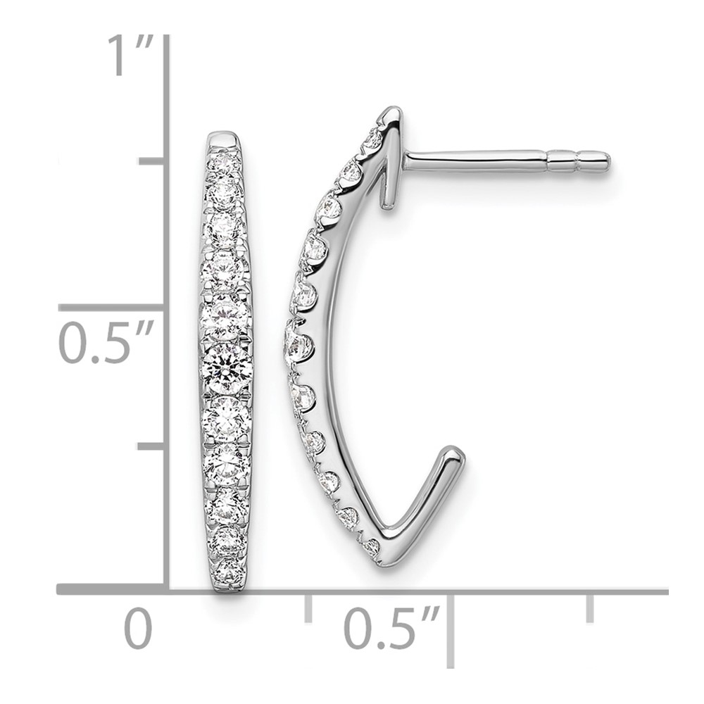 True Origin 14k White Gold 1/2 carat Lab Grown Diamond VS DEF J-Hoop Earrings (EM9792-050-WLD)