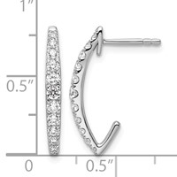 True Origin 14K White Gold 0.50 Carat Lab Grown Diamond VS+ F+ J-Hoop Complete Earrings view 4