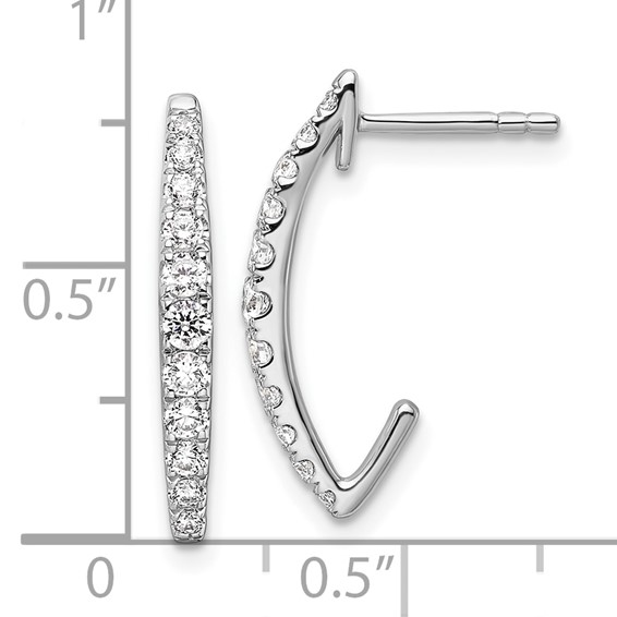 True Origin Lab Grown Diamond J-Hoop Earrings