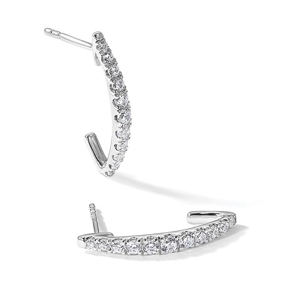 True Origin Lab Grown Diamond J-Hoop Earrings