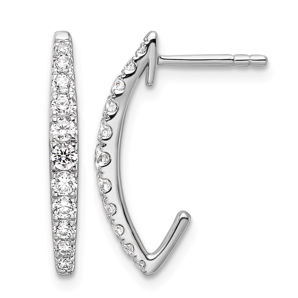 True Origin 14k White Gold 1/2 carat Lab Grown Diamond VS DEF J-Hoop Earrings (EM9792-050-WLD)