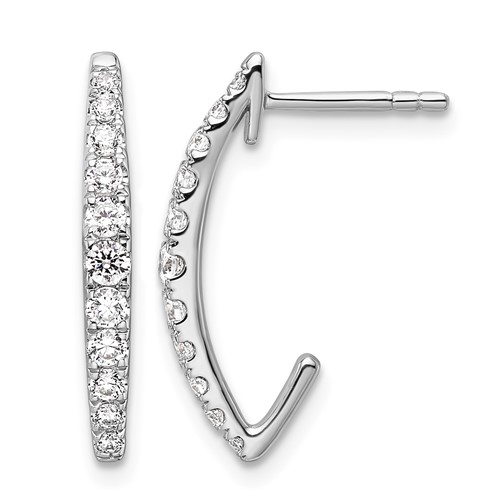 True Origin 14K White Gold 0.50 Carat Lab Grown Diamond VS+ F+ J-Hoop Complete Earrings