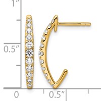 True Origin 14K Yellow Gold 0.50 Carat Lab Grown Diamond VS+ F+ J-Hoop Complete Earrings view 4