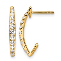 True Origin 14K Yellow Gold 0.50 Carat Lab Grown Diamond VS+ F+ J-Hoop Complete Earrings view 1