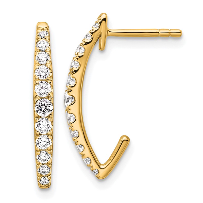 True Origin 14k 1/2 carat Lab Grown Diamond VS DEF J-Hoop Earrings