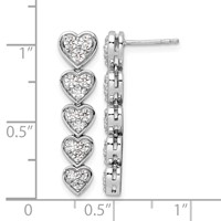 True Origin 14K White Gold 1 Carat Lab Grown Diamond VS+ F+ Complete Heart Dangle Post Earrings view 4