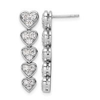 True Origin 14K White Gold 1 Carat Lab Grown Diamond VS+ F+ Complete Heart Dangle Post Earrings view 1