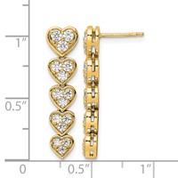 True Origin 14K Yellow Gold 1 Carat Lab Grown Diamond VS+ F+ Complete Heart Dangle Post Earrings view 4