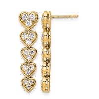 True Origin 14K Yellow Gold 1 Carat Lab Grown Diamond VS+ F+ Complete Heart Dangle Post Earrings view 1
