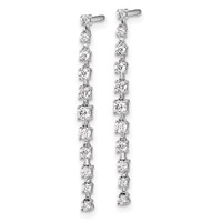 True Origin 14K White Gold.50 Carat Lab Grown Diamond VS+ F+ Complete Post Dangle Earrings view 2
