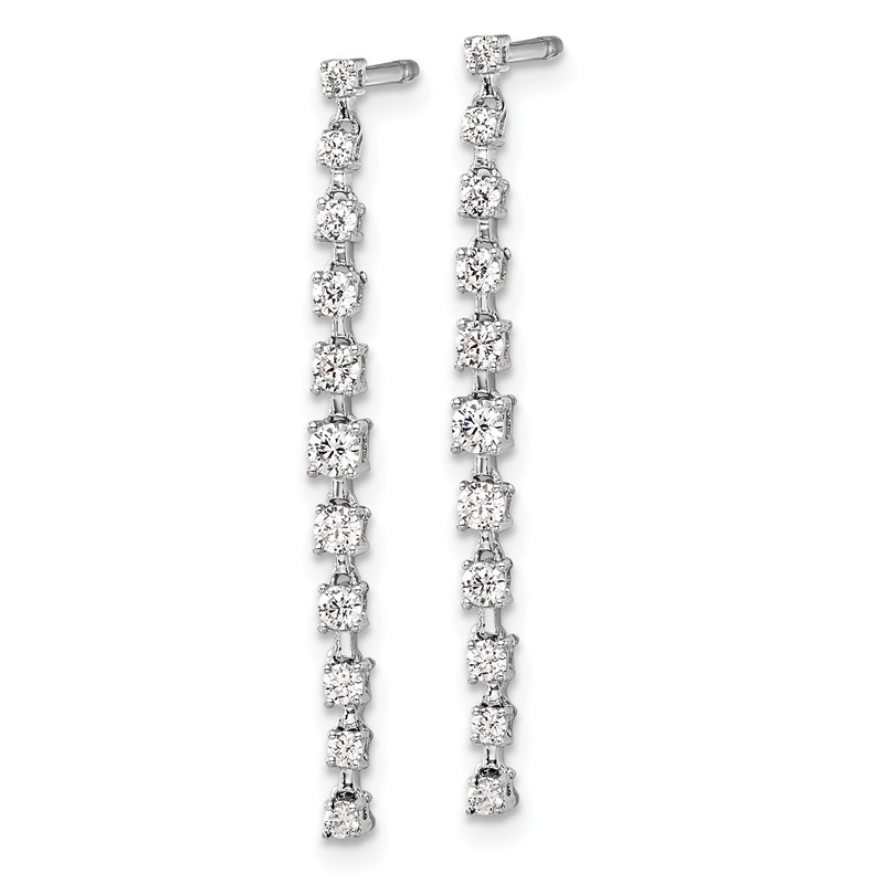 True Origin 14k White Gold 5 carat Lab Grown Diamond VS DEF Post Dangle Earrings