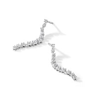 14K White Gold 0.75 Carat Lab Grown Diamond VS SI+ G+ Complete Dangle Post Earrings view 5