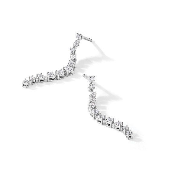 14k White Gold 3/4 carat Lab Grown Diamond VS/SI+ G+ Complete Dangle Post Earrings