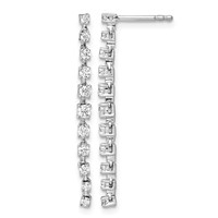 True Origin 14K White Gold.50 Carat Lab Grown Diamond VS+ F+ Complete Post Dangle Earrings view 1