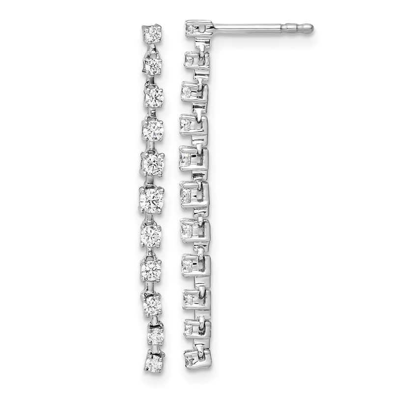 True Origin 14k White Gold 5 carat Lab Grown Diamond VS DEF Post Dangle Earrings