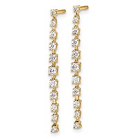 True Origin 14K Yellow Gold 5 Carat Lab Grown Diamond VS+ F+ Complete Post Dangle Earrings view 2