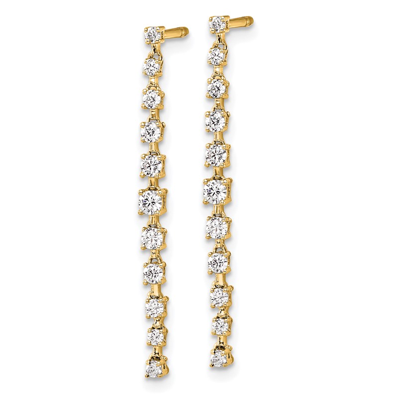True Origin 14k 5 carat Lab Grown Diamond VS DEF Post Dangle Earrings