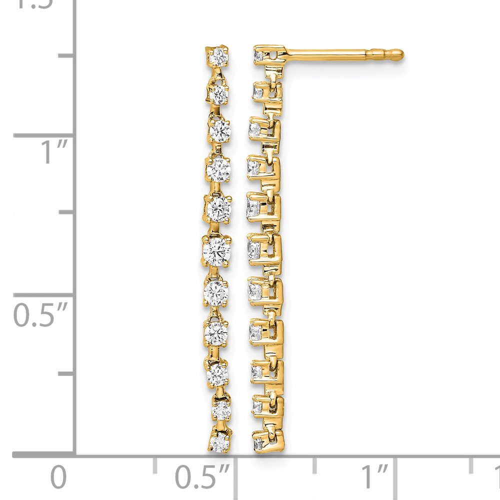 True Origin 14k 5 carat Lab Grown Diamond VS DEF Post Dangle Earrings (EM9794-052-YLD)