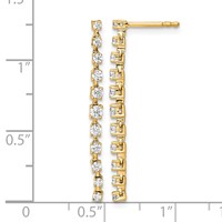 True Origin 14K Yellow Gold 5 Carat Lab Grown Diamond VS+ F+ Complete Post Dangle Earrings view 4
