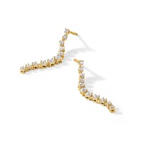 True Origin 14K Yellow Gold 5 Carat Lab Grown Diamond VS+ F+ Complete Post Dangle Earrings view 5