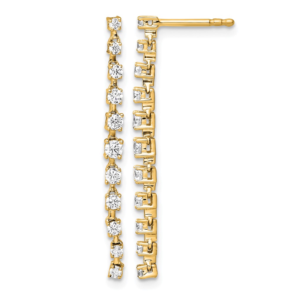 True Origin 14K Yellow Gold 5 Carat Lab Grown Diamond VS+ F+ Complete Post Dangle Earrings