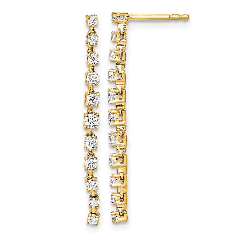 True Origin 14k 5 carat Lab Grown Diamond VS DEF Post Dangle Earrings
