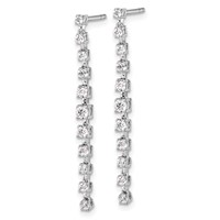 14K White Gold 0.75 Carat Lab Grown Diamond VS SI+ G+ Complete Dangle Post Earrings view 2